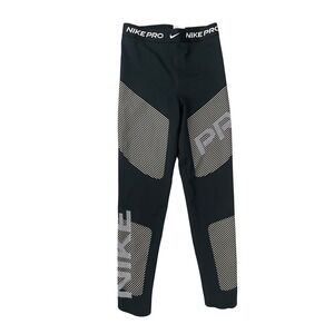 Nike Pro Dri-FIT Womens Black Graphic Athletic Training Leggings Size S Small